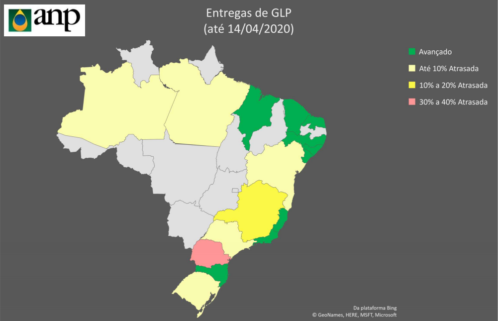 Entregas de GLP pela Petrobras (ANP)